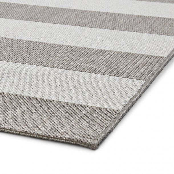 Lounge Outdoor Rug, Striped, Beige & Cream ( 3 Sizes )