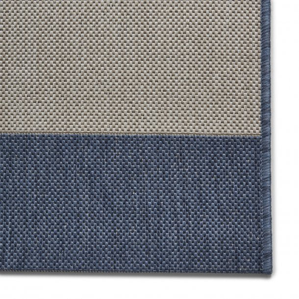 Chic Blue & Light Beige Outdoor Striped Area Rug – Multiple Sizes