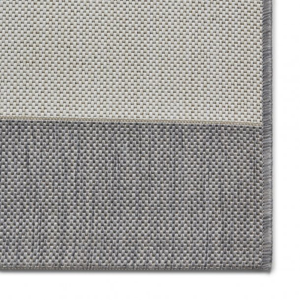 Stylish Grey & Light Beige Outdoor Striped Area Rug – Multiple Sizes