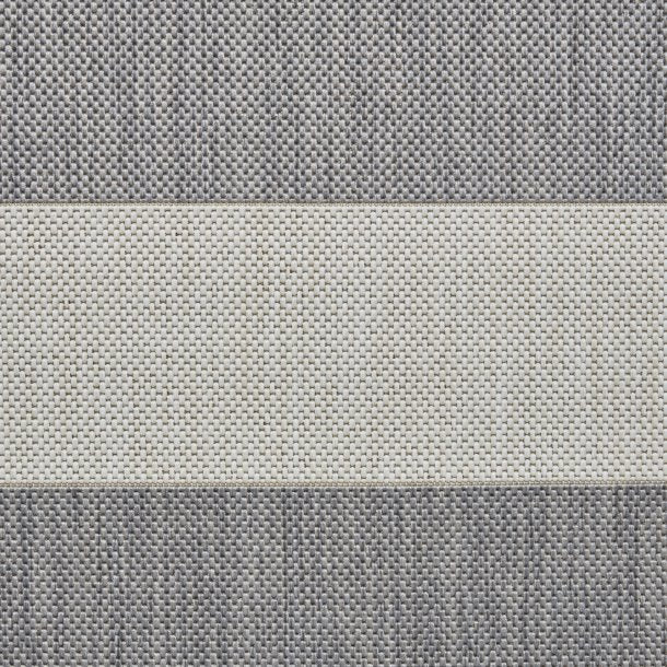 Stylish Grey & Light Beige Outdoor Striped Area Rug – Multiple Sizes