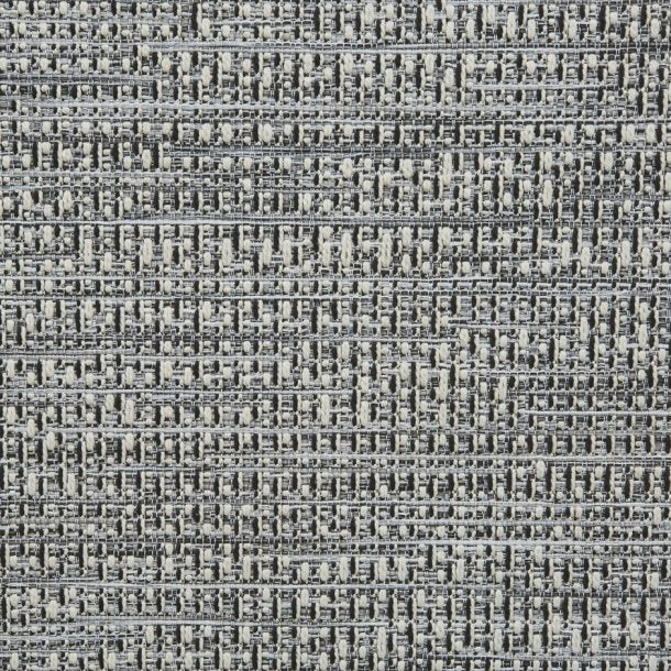 Outdoor Silver & Black Woven Patio Rug - Modern Weather-Resistant Design - Multiple Sizes