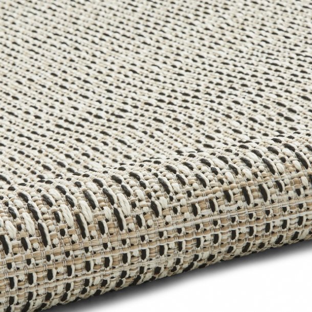 Elegant Beige & Black Outdoor Area Rug - Modern Geometric Design - Multiple Sizes