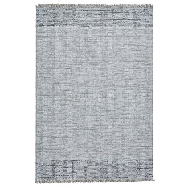 Outdoor Beige & Blue Woven Patio Rug - Stylish Weather-Resistant Design - Multiple Sizes