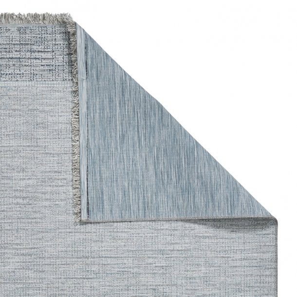 Outdoor Beige & Blue Woven Patio Rug - Stylish Weather-Resistant Design - Multiple Sizes