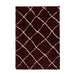 Bold Red & Cream Shaggy Rug - Diamond Lattice Pattern - Multiple Sizes