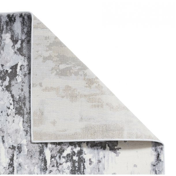 Elegant Grey Distressed Wool Area Rug – Abstract Design - Multiple Sizes