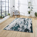 Modern Grey & Green Abstract Wool Area Rug – Artistic Brushstroke Design, Multiple Sizes