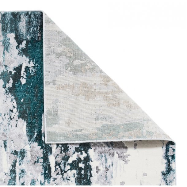 Modern Grey & Green Abstract Wool Area Rug – Artistic Brushstroke Design - Multiple Sizes