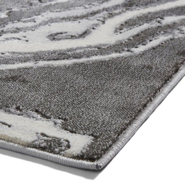 Elegant Grey Marble Swirl Wool Area Rug – Luxurious Design – Multiple Sizes