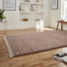 Charming Rose Shaggy Area Rug with Tassel Accents  Soft Pink Tones  Multiple Sizes