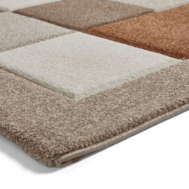 Madrid Geometric Beige & Terra Living Room Rug