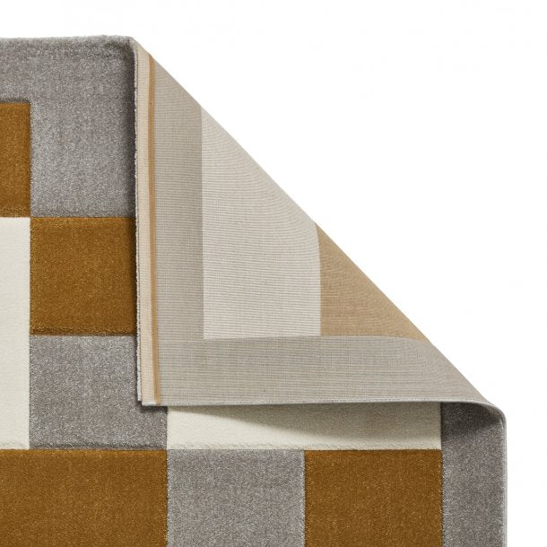 Madrid Geometric Grey & Yellow Living Room Rug