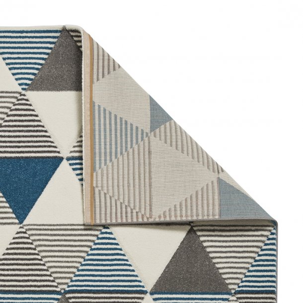 Modern Grey & Blue Triangular Geometric Pattern Rug – Stylish Home Décor Piece – Multiple Sizes