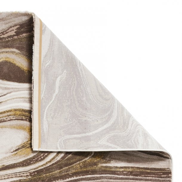 Luxurious Beige & Gold Swirl Marble Rug – Elegant Abstract Design – Multiple Sizes