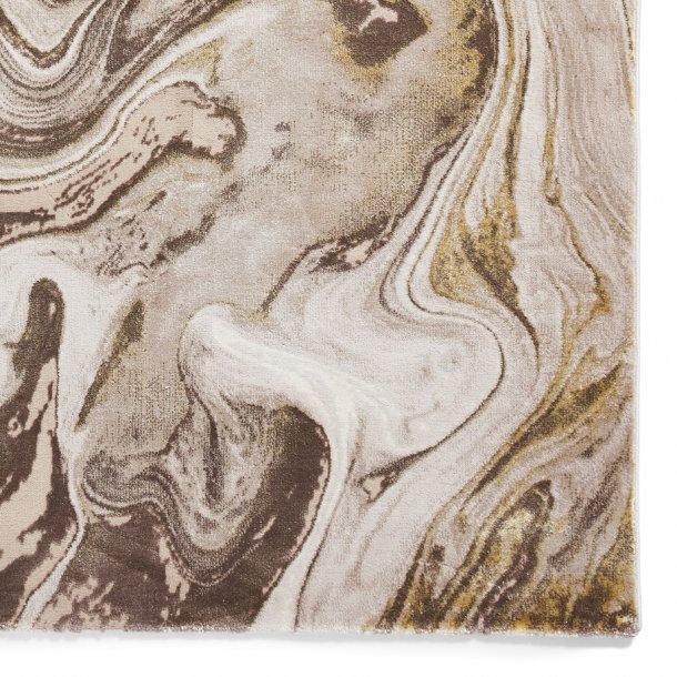 Luxurious Beige & Gold Swirl Marble Rug – Elegant Abstract Design – Multiple Sizes