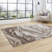 Swirl Beige & Silver Marble Pattern Rug – Abstract Artistic Design – Multiple Sizes