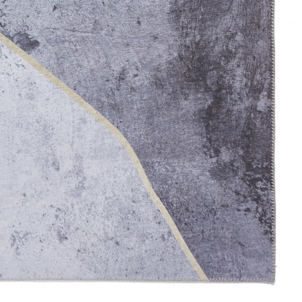 Modern Grey & Gold Abstract Shaded Rug – Luxurious Soft Texture – Multiple Sizes