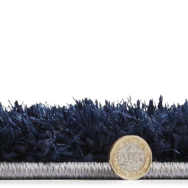 Elegant Grey & Navy Geometric Shaggy Rug – Plush Texture Modern Design – Multiple Sizes