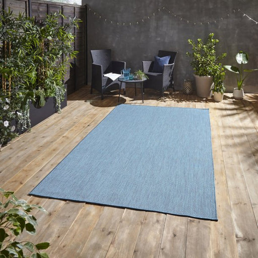 Jasmine Outdoors Rug, Plain, Blue ( 3 Sizes )