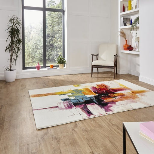 Vibrant Multicolored Abstract Design Rug – Modern Art-Inspired – Multiple Sizes