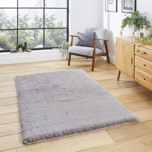 Ultra-Soft Grey High-Pile Plush Area Rug for Cozy Comfort – Multiple Sizes