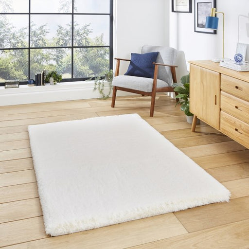 Striking Ivory High-Pile Plush Shaggy Rug for Elegant Comfort – Multiple Sizes