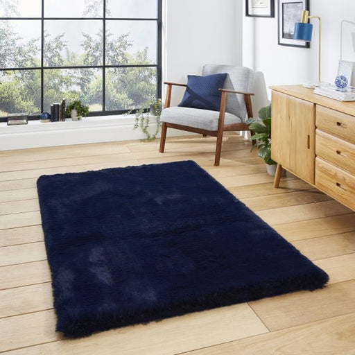 Luxurious Navy Plush Shaggy Rug for Cozy Comfort – Multiple Sizes