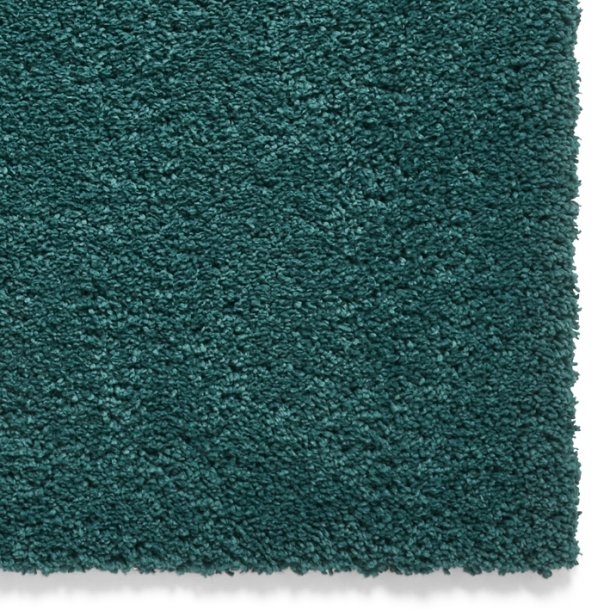 Hudson Plain Jewel Green Shag Pile Living Room Rug