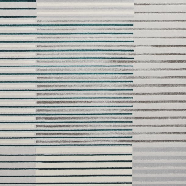 Contemporary Grey & Green Wool Area Rug – Geometric Striped Design - Multiple Sizes