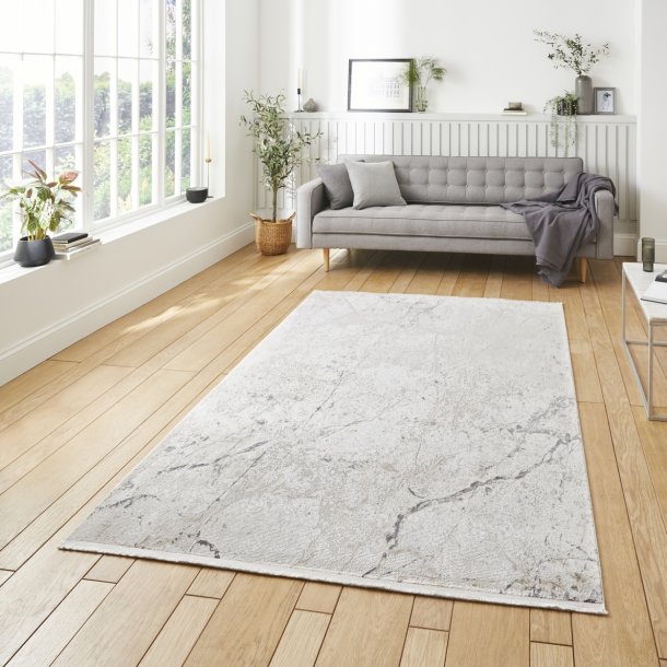 Beige Marble Effect Indoor Rug