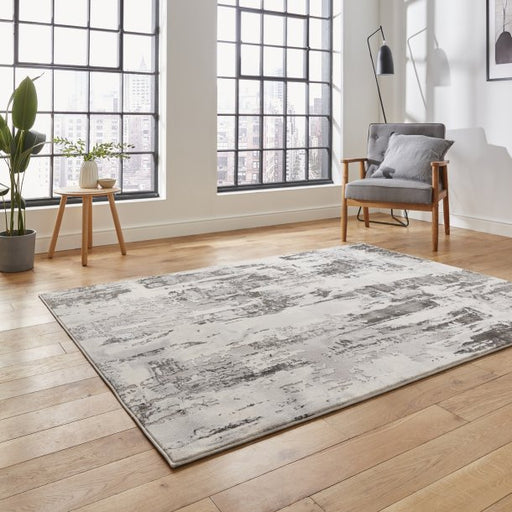 Contemporary Grey & Green Abstract Wool Area Rug with Distressed Design – Multiple Sizes Available