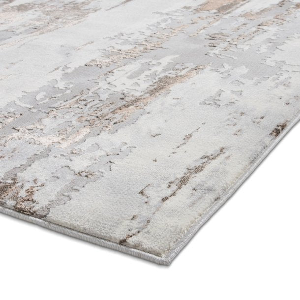 Modern Abstract Grey & Rose Area Rug - 100% Wool - Multiple Sizes