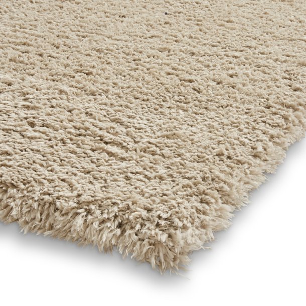 Beige Textured Shaggy Indoor Rug