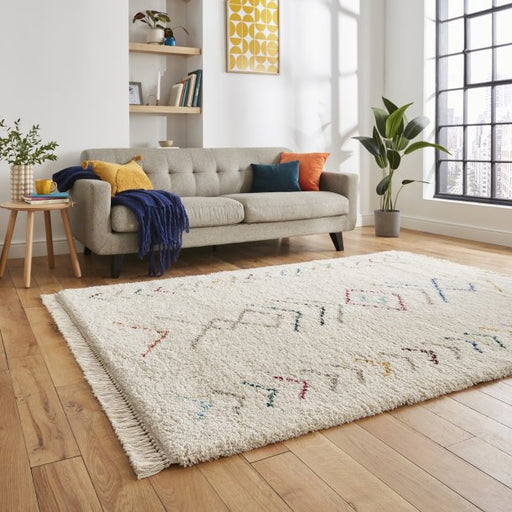 Charming Multicolored Chevron Pattern Area Rug with Tassel Fringe – Multiple Sizes