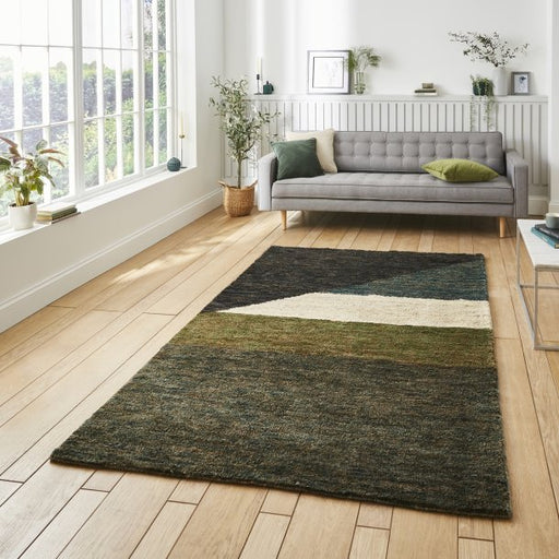 Contemporary Multicolored Abstract Landscape Rug – High-Pile Texture, Soft Polypropylene Blend – Multiple Sizes