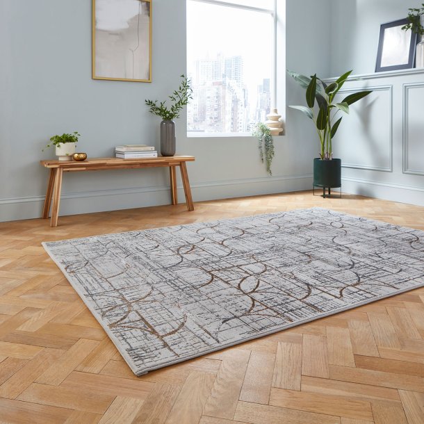 Elegant Grey & Multi Contemporary Pattern Rug – Distinctive Design – Multiple Sizes