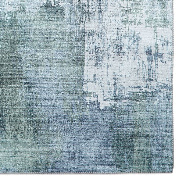 Jules Grey & Green Abstract Indoor Rug