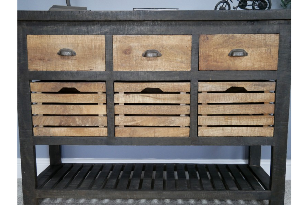 Rustic Wooden Console Table, Sideboard, Storage, 3 Drawer