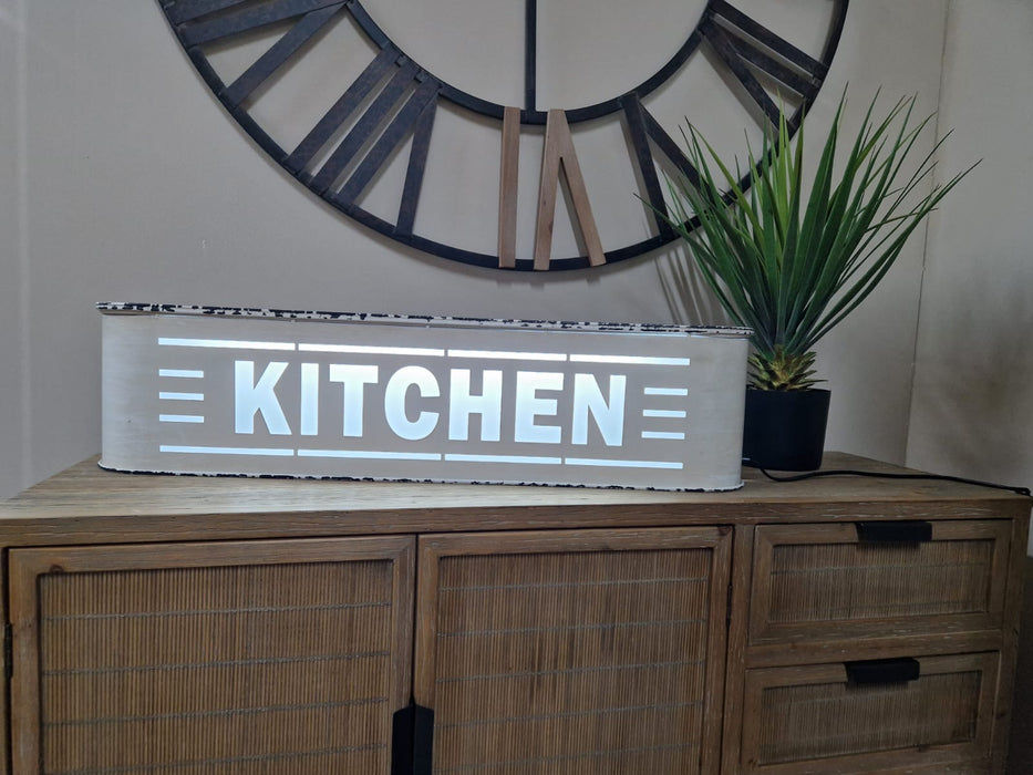 Distressed White Retro Kitchen Light Box