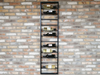 Wall Wine Rack, 12 Bottle Wine Storage, Black Metal, Rectangular Wall Bottle Holder