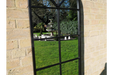 Indoor / Outdoor Curved Black Metal Window Garden Mirror  165 x 55 cm  