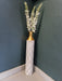 Sienna Metal Vase, Tall, Textured, Gold, Aged White