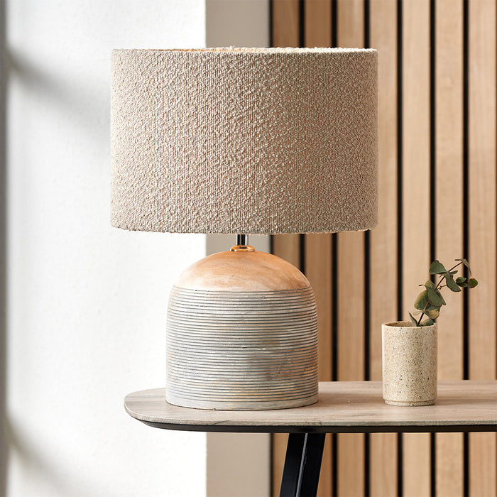 Taupe Boucle Cylinder Lamp Shade - 40cm