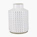 Malone Textured White Square Design Stoneware Vase - Decor Interiors - House & Home