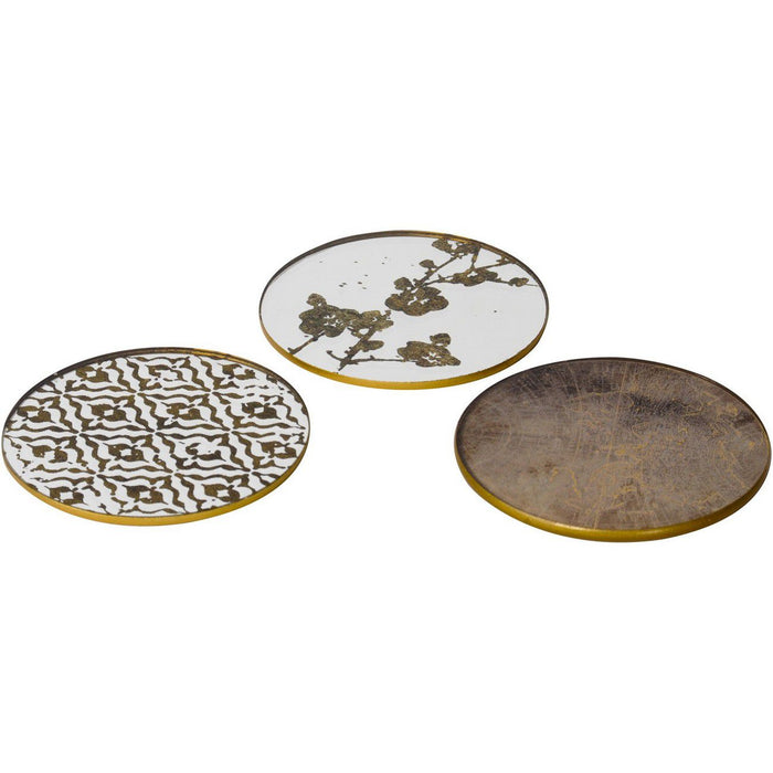 Antique Gold Blossom Coasters - Set Of 4