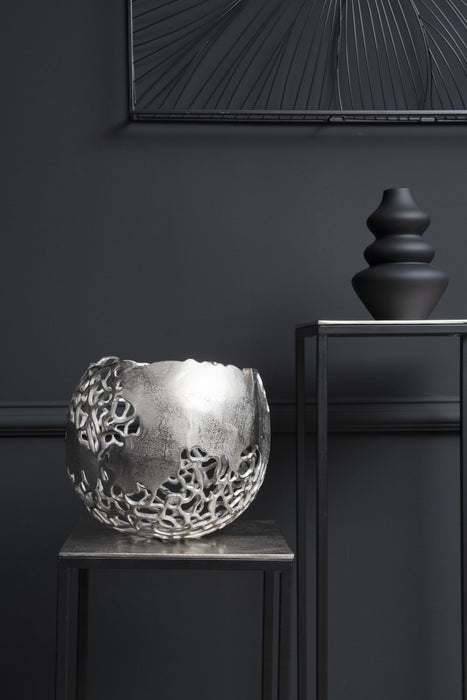 Runa Coral Spherical Vase, Large,  Aluminium, Silver, 