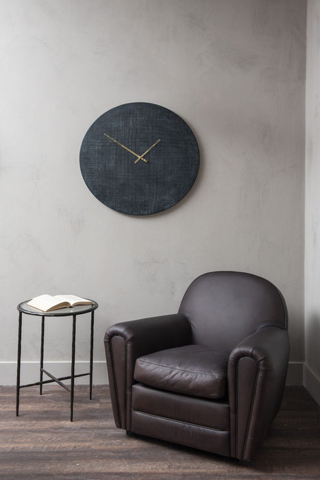 Tindra Grey Textured Round Metal Wall Clock