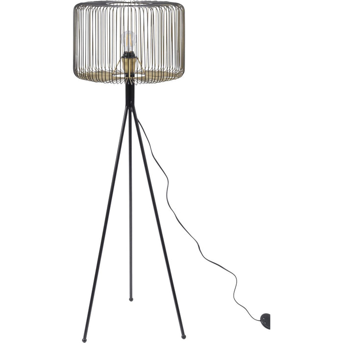 Tova Tripod Floor Lamp, Black Metal & Gold Metal