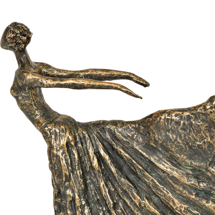 Standing Lady Dancer Sculpture, Aged Bronze (Due Back In 14/10/24)