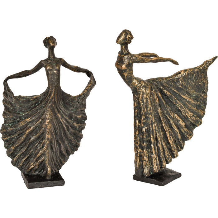 Standing Lady Dancer Sculpture, Aged Bronze (Due Back In 14/10/24)